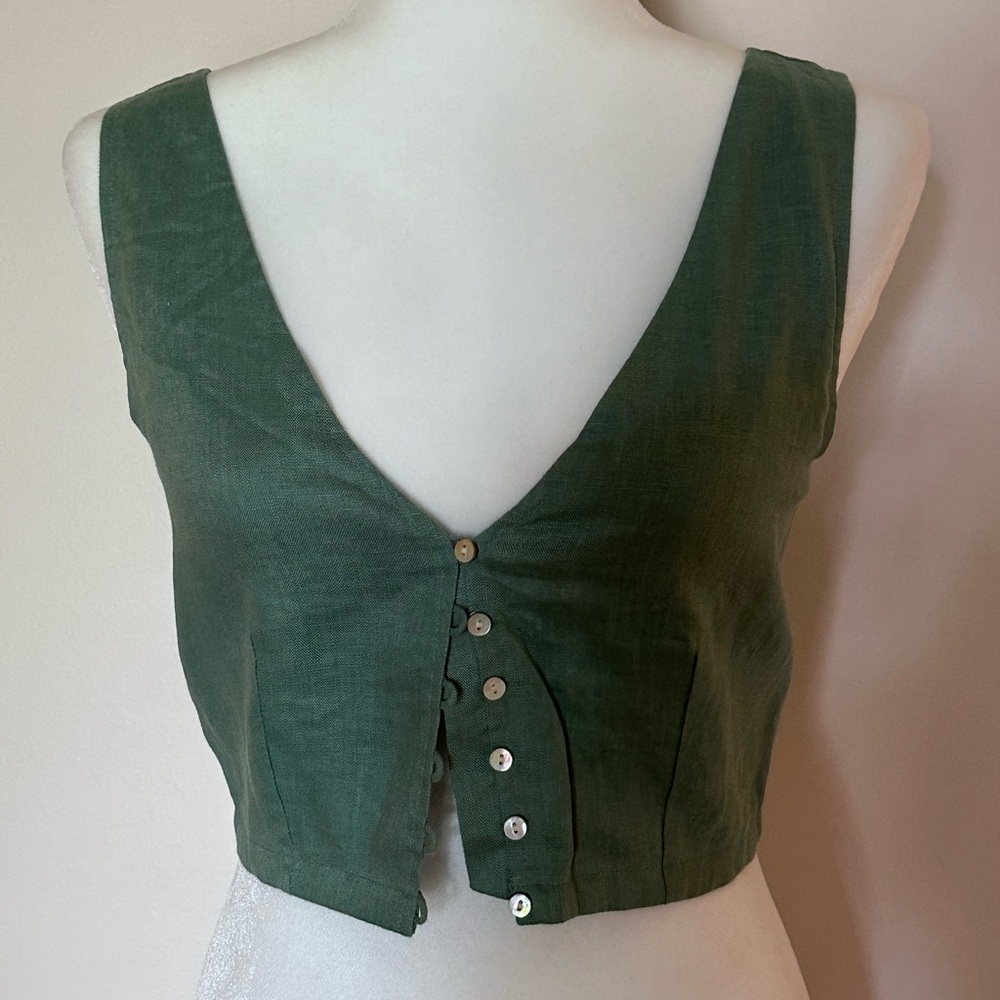 Madewell cropped linen blouse